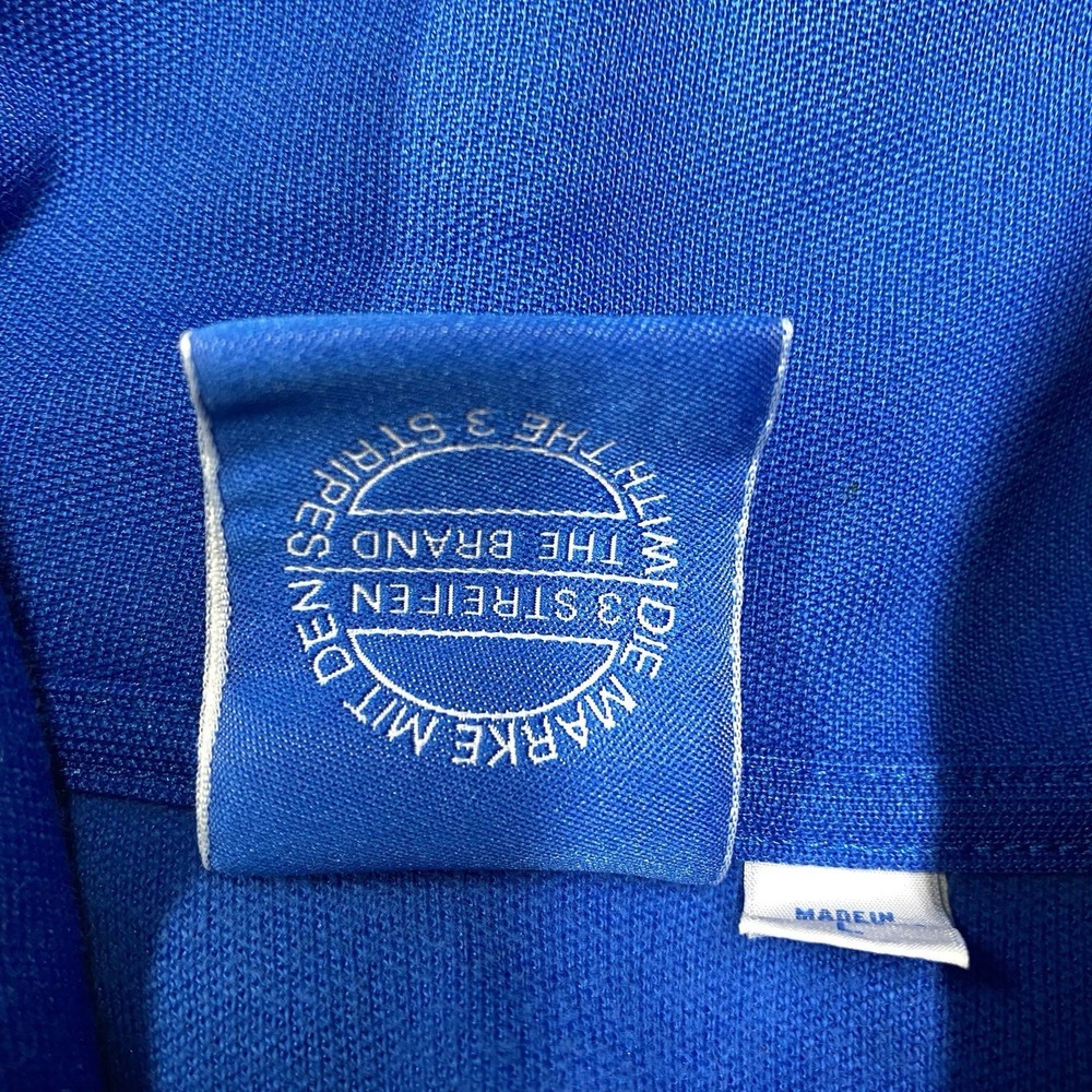 Vintage Y2K Adidas Blue White Stripes Full Zip Size Large Track Jacket Clean - Picture 11 of 11